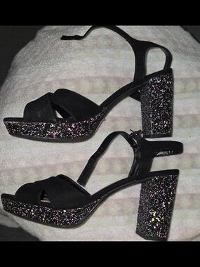 Women's Jellypop Elenore 3 Glittery Heels Size 10.